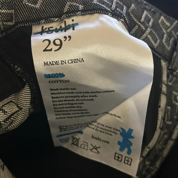 Ksubi Slim Pin Black Monogram Slim Fit Mid Rise Cropped Women’s Size 29 - Picture 16 of 16